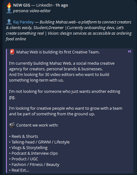 Alert: Mahaz Web hiring 30 video editors